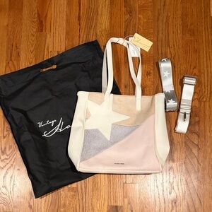 Vintage Havana Star Tote in Cream, Pink, and Gray